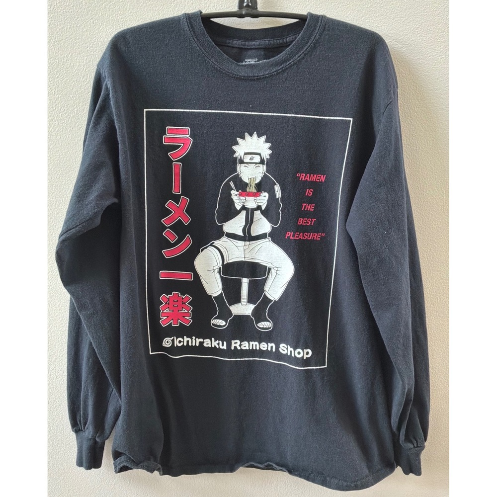 Naruto Shippuden Ichiraku Ramen Shop Long Sleeve Shirt Black Mens M Ripple Jctn